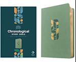 NLT One Year Chronological Study Bible (Leatherlike, Sage Green Mosaic)