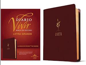 Biblia de Estudio del Diario Vivir Rvr60, Letra Grande (Sentipiel, Vino Tinto, Letra Roja)