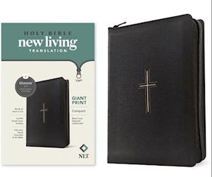 NLT Compact Giant Print Zipper Bible, Filament-Enabled Edition (Leatherlike, Black Cross, Red Letter)