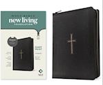 NLT Compact Giant Print Zipper Bible, Filament-Enabled Edition (Leatherlike, Black Cross, Red Letter)