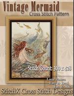 Vintage Mermaid Cross Stitch Pattern