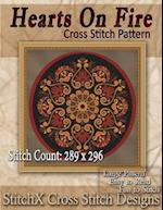 Hearts on Fire Cross Stitch Pattern