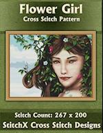 Flower Girl Cross Stitch Pattern