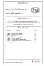 North Carolina Criminal Law and Procedure-Pamphlet # 2