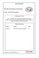 North Carolina Criminal Law and Procedure-Pamphlet # 4