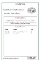 North Carolina Criminal Law and Procedure-Pamphlet # 5