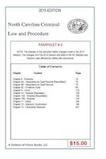 North Carolina Criminal Law and Procedure-Pamphlet # 6