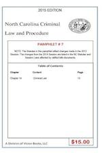 North Carolina Criminal Law and Procedure-Pamphlet # 7