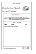 North Carolina Criminal Law and Procedure-Pamphlet 14