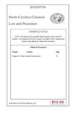 North Carolina Criminal Law and Procedure-Pamphlet 16