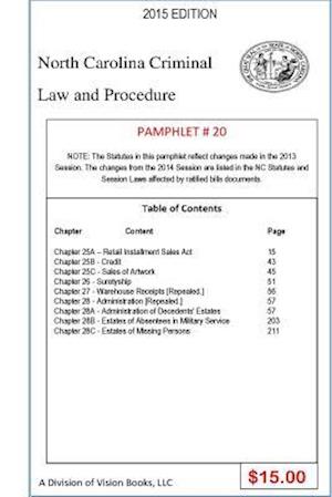 North Carolina Criminal Law and Procedure-Pamphlet 20