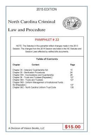 North Carolina Criminal Law and Procedure-Pamphlet 22