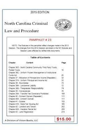 North Carolina Criminal Law and Procedure-Pamphlet 23