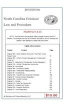 North Carolina Criminal Law and Procedure-Pamphlet 23