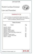 North Carolina Criminal Law and Procedure-Pamphlet 26