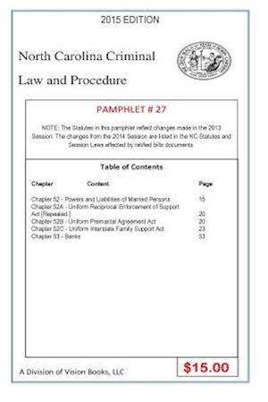 North Carolina Criminal Law and Procedure-Pamphlet 27