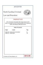 North Carolina Criminal Law and Procedure-Pamphlet 29