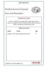 North Carolina Criminal Law and Procedure-Pamphlet 30