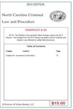 North Carolina Criminal Law and Procedure-Pamphlet 33