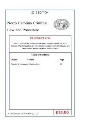 North Carolina Criminal Law and Procedure-Pamphlet 34