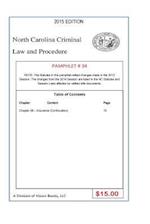 North Carolina Criminal Law and Procedure-Pamphlet 34