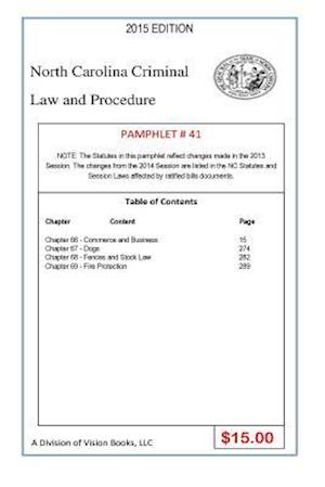 North Carolina Criminal Law and Procedure-Pamphlet 41