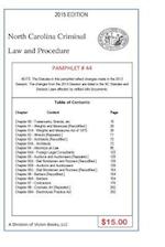 North Carolina Criminal Law and Procedure-Pamphlet 44