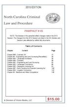 North Carolina Criminal Law and Procedure-Pamphlet 45