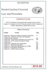 North Carolina Criminal Law and Procedure-Pamphlet 48