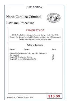 North Carolina Criminal Law and Procedure-Pamphlet 50