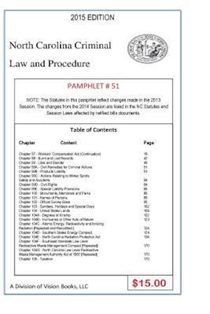 North Carolina Criminal Law and Procedure-Pamphlet 51