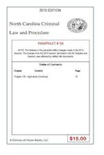 North Carolina Criminal Law and Procedure-Pamphlet 56