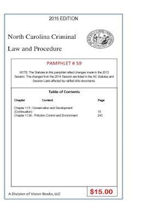 North Carolina Criminal Law and Procedure-Pamphlet 59