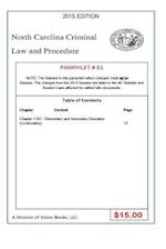 North Carolina Criminal Law and Procedure-Pamphlet 61