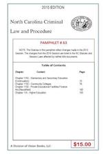 North Carolina Criminal Law and Procedure-Pamphlet 63