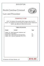 North Carolina Criminal Law and Procedure-Pamphlet 80