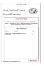 North Carolina Criminal Law and Procedure-Pamphlet 82