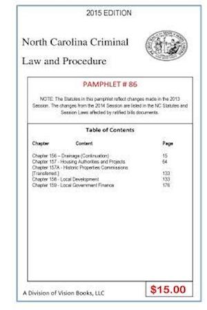 North Carolina Criminal Law and Procedure-Pamphlet 86