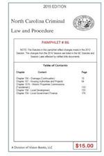 North Carolina Criminal Law and Procedure-Pamphlet 86