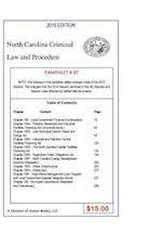 North Carolina Criminal Law and Procedure-Pamphlet 87