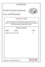 North Carolina Criminal Law and Procedure-Pamphlet 88