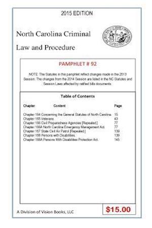 North Carolina Criminal Law and Procedure-Pamphlet 92