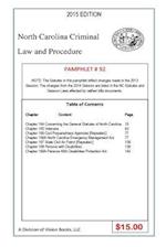 North Carolina Criminal Law and Procedure-Pamphlet 92