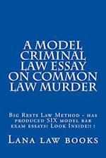 A Model Criminal Law Essay on Common Law Murder
