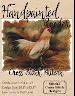 Handpainted Rooster Cross Stitch Pattern