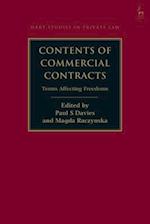 Contents of Commercial Contracts: Terms Affecting Freedoms 