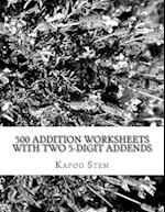 500 Addition Worksheets with Two 5-Digit Addends