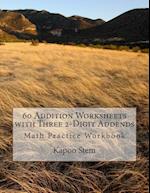 60 Addition Worksheets with Three 2-Digit Addends