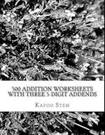 500 Addition Worksheets with Three 5-Digit Addends