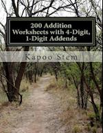 200 Addition Worksheets with 4-Digit, 1-Digit Addends